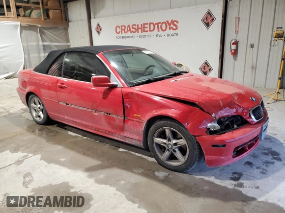 2002 BMW 3 Series 325Ci with VIN WBABS33492JY43241, listed as a Copart auction lot 87591895 with 191,985 mi miles and Salvage Title. Bid and sale history available at carsss.com. Image 4.