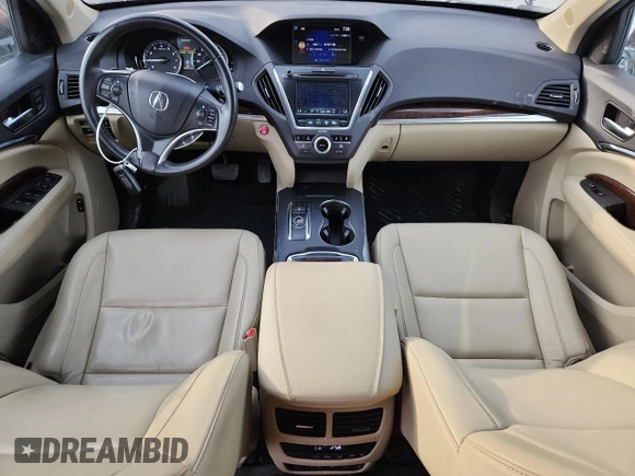 2017 Acura MDX Technology with VIN 5FRYD4H58HB011676, listed as a Copart auction lot 60608615 with 65,927 mi miles and Salvage title. Bid and sale history available at DreamBid. Image 8.