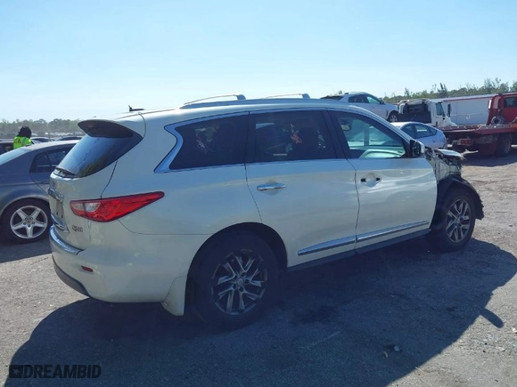 2015 Infiniti QX60 with VIN 5N1AL0MN9FC505314, listed as a IAAI auction lot 41849409 with 166,834 mi miles. Bid and sale history available at carsss.com. Image 4.