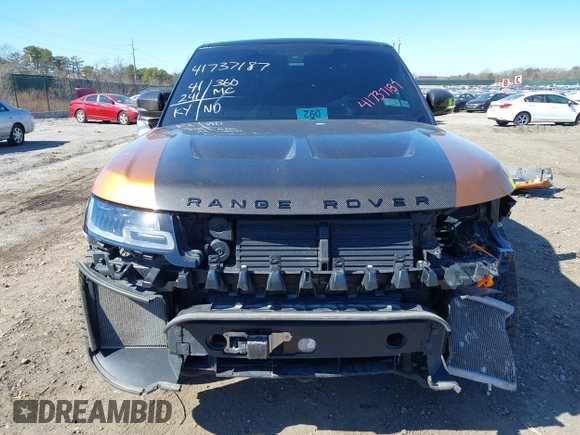 2019 Land Rover Range Rover Sport SVR with VIN SALWZ2SE2KA826052, listed as a IAAI auction lot 41737187 with 41,241 mi miles and . Bid and sale history available at DreamBid. Image 13.