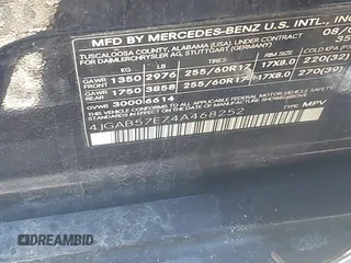 2004 Mercedes-Benz M-Class 3.5L with VIN 4JGAB57E74A468252, listed as a IAAI auction lot 41706046 with 126,119 mi miles. Bid and sale history available at carsss.com. Image 9.