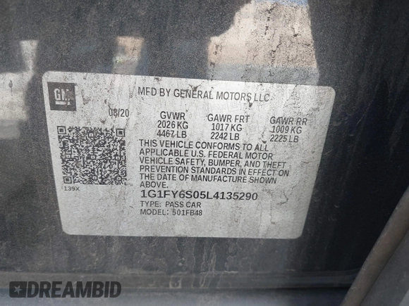 2020 Chevrolet Bolt EV LT z VIN 1G1FY6S05L4135290, wystawiony jako IAAI lot #41598059 z przebiegiem 46 938 mil mil oraz . Historia ofert i sprzedaży dostępna na DreamBid. Obrazek 9.