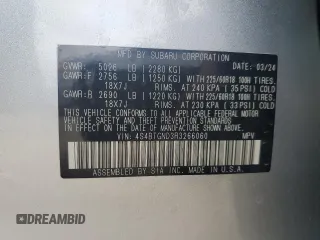 2024 Subaru Outback Limited XT with VIN 4S4BTGND3R3266060, listed as a Copart auction lot 81625234 with 7,553 mi miles and Salvage title. Bid and sale history available at DreamBid. Image 13.
