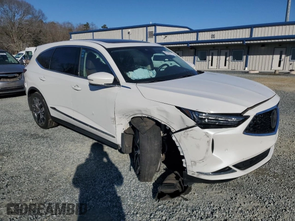2022 Acura MDX w/Technology Package with VIN 5J8YE1H43NL032577, listed as a Copart auction lot 89393715 with 41,181 mi miles and Salvage Title. Bid and sale history available at carsss.com. Image 4.