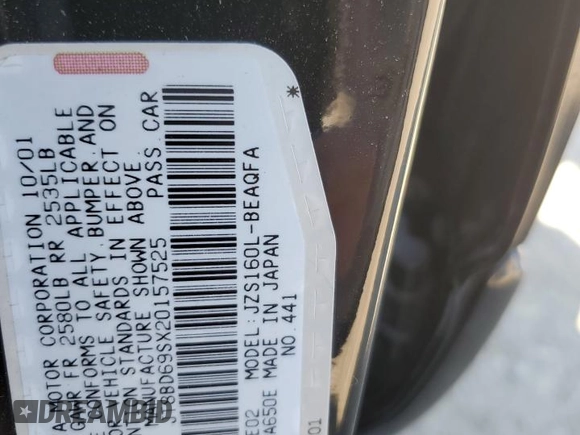 2002 Lexus GS 300 z VIN JT8BD69SX20157525, wystawiony jako Copart lot #57838795 z przebiegiem 231 036 mil mil oraz Szkoda całkowita • Salvage title. Historia ofert i sprzedaży dostępna na DreamBid. Obrazek 13.