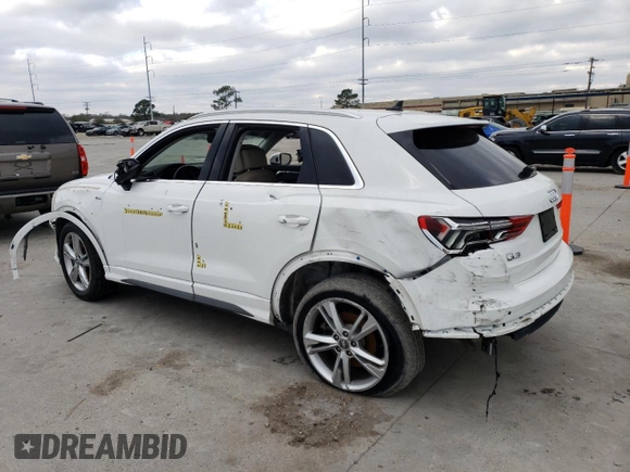 2020 Audi Q3 S line Premium with VIN WA1DECF39L1011285, listed as a Copart auction lot 36821583 with 42,252 mi miles. Bid and sale history available at carsss.com. Image 2.
