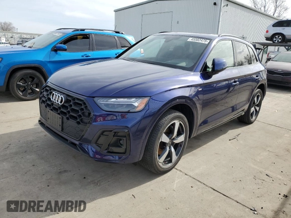 2022 Audi Q5 S line Prestige z VIN WA1FAAFY7N2010315, wystawiony jako Copart lot #45582475 z przebiegiem 45 149 mil mil oraz Szkoda całkowita • Salvage title. Historia ofert i sprzedaży dostępna na DreamBid. Obrazek 1.