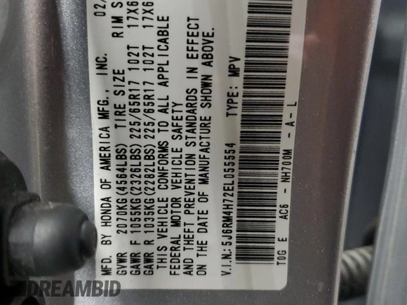 2014 Honda CR-V EX-L with VIN 5J6RM4H72EL055554, listed as a Copart auction lot 49956535 with 46,909 mi miles and Salvage Title. Bid and sale history available at carsss.com. Image 12.