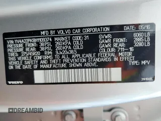 2017 Volvo XC90 with VIN YV4A22PK8H1109374, listed as a Copart auction lot 49300485 with 127,804 mi miles and Salvage Title. Bid and sale history available at DreamBid. Image 12.