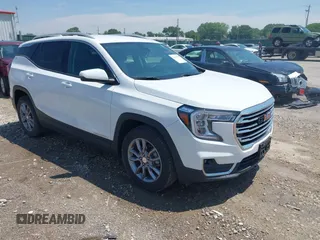 2023 GMC Terrain SLT with VIN 3GKALVEG2PL172143, listed as a IAAI auction lot 42353393 with 56,609 mi miles and . Bid and sale history available at DreamBid. Image 1.