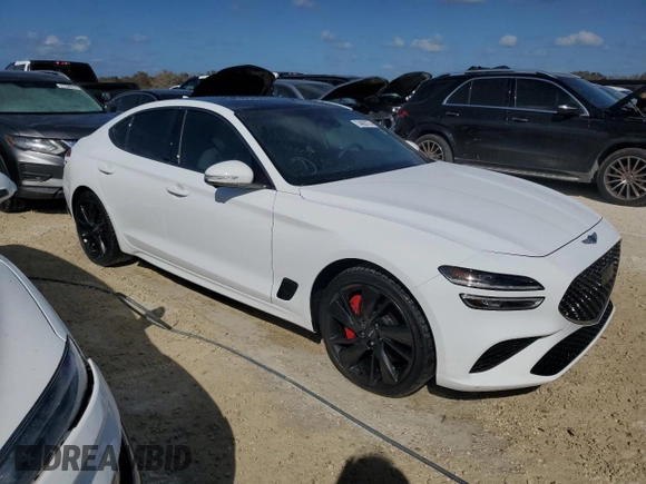 2022 Genesis G70 3.3T with VIN KMTG54TE1NU101029, listed as a Copart auction lot 74693774 with 0 mi miles and Non Repairable. Bid and sale history available at carsss.com. Image 4.