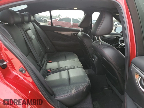 2020 Infiniti Q50 Red Sport 400 with VIN JN1FV7AP4LM630619, listed as a Copart auction lot 89322685 with 49,573 mi miles and Salvage title. Bid and sale history available at DreamBid. Image 10.