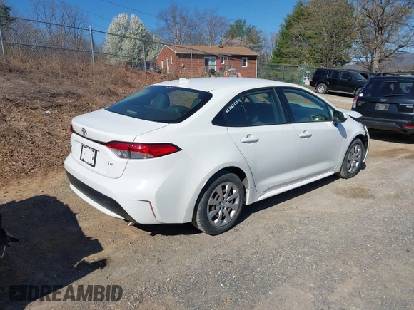 2020 Toyota Corolla LE with VIN JTDEPRAE8LJ103827, listed as a IAAI auction lot 41878687 with 92,584 mi miles and . Bid and sale history available at DreamBid. Image 4.