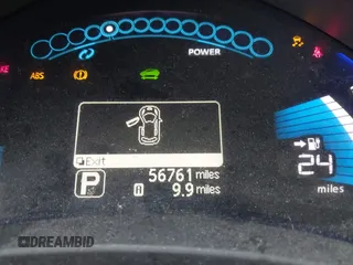 2012 Nissan LEAF SL with VIN JN1AZ0CP5CT022293, listed as a IAAI auction lot 42074728 with 56,761 mi miles. Bid and sale history available at carsss.com. Image 7.