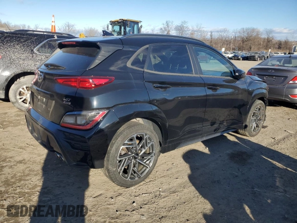 2022 Hyundai Kona N Line with VIN KM8K3CA33NU773941, listed as a Copart auction lot 86477754 with 51,259 mi miles and Salvage Title. Bid and sale history available at carsss.com. Image 3.
