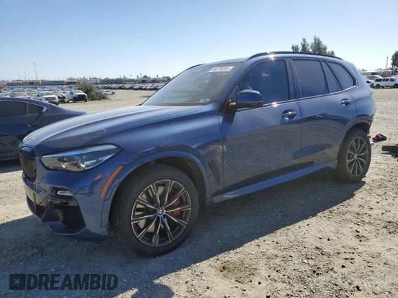 2021 BMW X5 M50i with VIN 5UXJU4C06M9G60154, listed as a Copart auction lot 46370285 with 54,221 mi miles and Salvage Title. Bid and sale history available at carsss.com. Image 1.