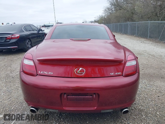 2006 Lexus SC with VIN JTHFN48Y369005760, listed as a IAAI auction lot 41894157 with 128,510 mi miles. Bid and sale history available at carsss.com. Image 17.
