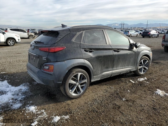 2021 Hyundai Kona Ultimate with VIN KM8K5CA54MU748847, listed as a Copart auction lot 82665484 with 49,523 mi miles and Salvage Title. Bid and sale history available at carsss.com. Image 3.