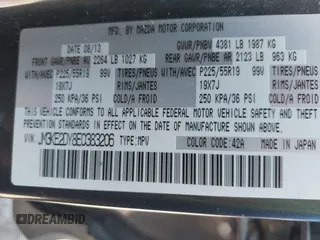 2014 Mazda CX-5 Grand Touring with VIN JM3KE2DY8E0383206, listed as a IAAI auction lot 40205756 with 120,231 mi miles. Bid and sale history available at carsss.com. Image 9.