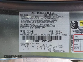 2006 Ford Fusion SE with VIN 3FAFP07ZX6R236583, listed as a IAAI auction lot 41798474 with 173,399 mi miles and . Bid and sale history available at DreamBid. Image 9.