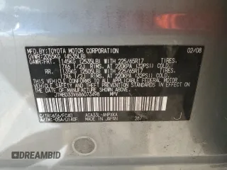 2008 Toyota RAV4 with VIN JTMBD33V686073498, listed as a Copart auction lot 79292244 with 0 mi miles and Non Repairable. Bid and sale history available at carsss.com. Image 13.