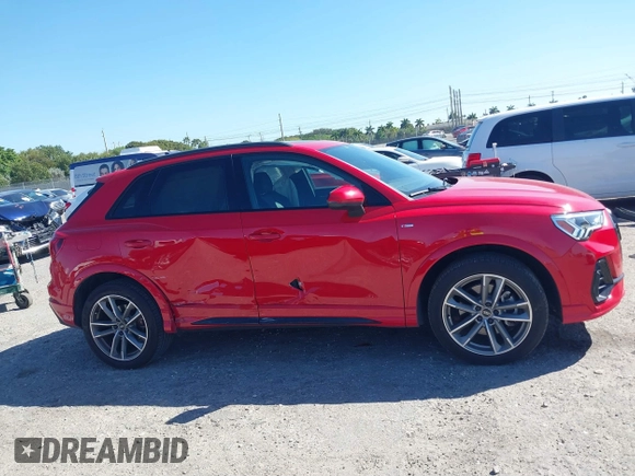 2024 Audi Q3 S line Premium with VIN WA1DECF39R1057403, listed as a IAAI auction lot 41749950 with 9,891 mi miles. Bid and sale history available at carsss.com. Image 13.