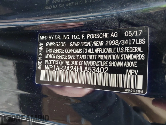 2017 Porsche Cayenne S z VIN WP1AB2A24HLA53402, wystawiony jako IAAI lot #42241178 z przebiegiem 140 801 mil mil oraz . Historia ofert i sprzedaży dostępna na DreamBid. Obrazek 9.