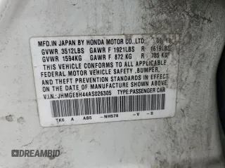 2010 Honda Fit Sport with VIN JHMGE8H44AS026305, listed as a Copart auction lot 52106015 with 0 mi miles and Salvage Title. Bid and sale history available at carsss.com. Image 15.