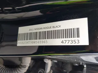 2011 Nissan Rogue SV with VIN JN8AS5MT9BW565965, listed as a IAAI auction lot 42136114 with 107,191 mi miles. Bid and sale history available at carsss.com. Image 9.
