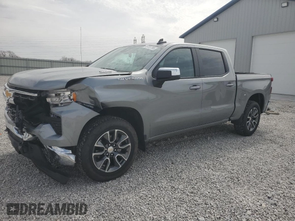 2025 Chevrolet Silverado 1500 LT with VIN 1GCPKKEK4SZ100423, listed as a Copart auction lot 49701795 with 4,134 mi miles and Salvage Title. Bid and sale history available at DreamBid. Image 1.