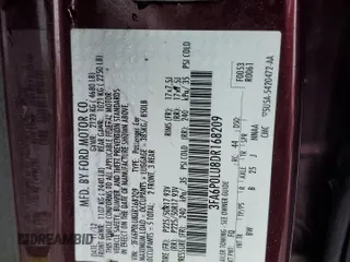 2013 Ford Fusion SE Hybrid with VIN 3FA6P0LU8DR168209, listed as a Copart auction lot 51796085 with Not Provided miles and Clean Title. Bid and sale history available at DreamBid. Image 12.