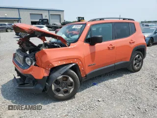2017 Jeep Renegade Sport z VIN ZACCJAAB8HPE52896, wystawiony jako Copart lot #59208895 z przebiegiem Nie podano mil oraz Szkoda całkowita • Salvage title. Historia ofert i sprzedaży dostępna na DreamBid. Obrazek 1.