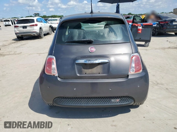 2016 FIAT 500e with VIN 3C3CFFGE3GT221786, listed as a Copart auction lot 59161025 with Not provided miles and Salvage title. Bid and sale history available at DreamBid. Image 6.
