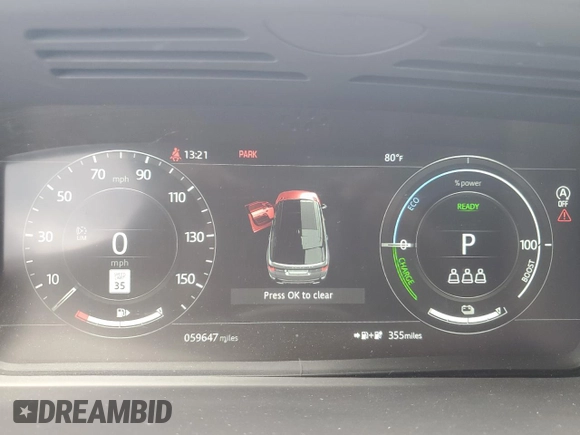 2020 Land Rover Range Rover Sport with VIN SALWR2RY0LA705831, listed as a Copart auction lot 47621465 with 59,647 mi miles and Clean title. Bid and sale history available at DreamBid. Image 9.