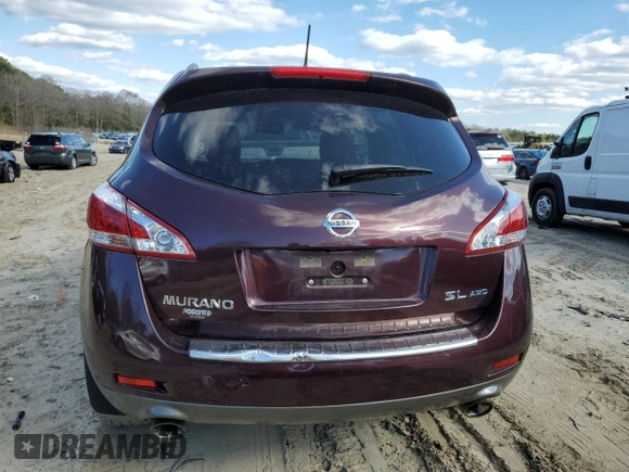 2014 Nissan Murano SL with VIN JN8AZ1MW1EW520571, listed as a Copart auction lot 50661385 with 69,832 mi miles and Salvage Title. Bid and sale history available at carsss.com. Image 6.