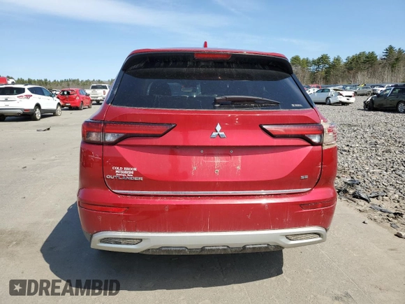 2022 Mitsubishi Outlander SE with VIN JA4J4UA87NZ030985, listed as a Copart auction lot 53522645 with Not provided miles and Salvage title. Bid and sale history available at DreamBid. Image 6.