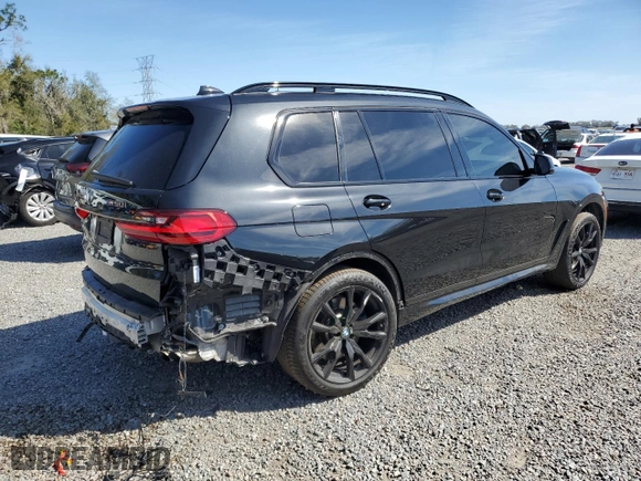 2021 BMW X7 M50i with VIN 5UXCX6C06M9G14044, listed as a Copart auction lot 46078775 with 49,938 mi miles and Salvage Title. Bid and sale history available at carsss.com. Image 3.