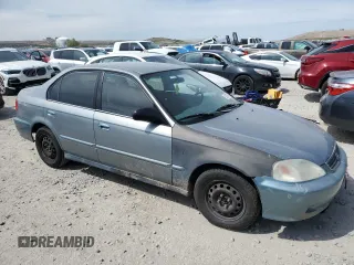 2000 Honda Civic VP with VIN 2HGEJ6612YH502054, listed as a Copart auction lot 53097445 with 171,322 mi miles and Salvage Title. Bid and sale history available at carsss.com. Image 4.