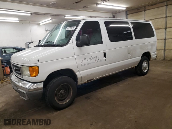 2007 Ford Econoline Passenger XL with VIN 1FBNE31L37DB06290, listed as a Copart auction lot 42892025 with 108,757 mi miles and Salvage Title. Bid and sale history available at carsss.com. Image 1.