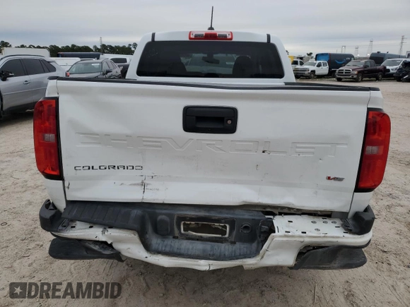 2022 Chevrolet Colorado 2WD Work Truck with VIN 1GCGSBEN9N1150506, listed as a Copart auction lot 46580195 with 43,610 mi miles and Salvage title. Bid and sale history available at DreamBid. Image 6.