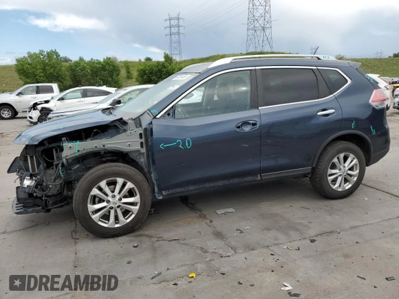 2015 Nissan Rogue SV z VIN KNMAT2MV5FP587180, wystawiony jako Copart lot #60334455 z przebiegiem 64 267 mil mil oraz Szkoda całkowita • Salvage title. Historia ofert i sprzedaży dostępna na DreamBid. Obrazek 1.