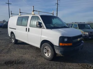 2014 Chevrolet Express Cargo Van with VIN 1GCWGFBA3E1122402, listed as a IAAI auction lot 41795180 with 1 mi miles. Bid and sale history available at carsss.com. Image 1.