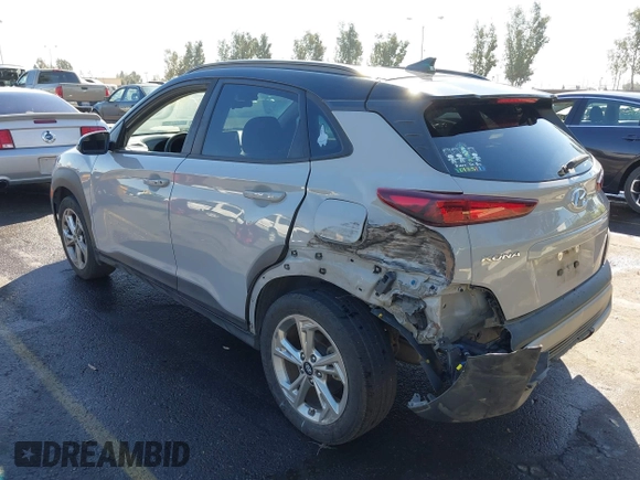 2022 Hyundai Kona SEL with VIN KM8K62AB8NU832281, listed as a IAAI auction lot 40632207 with 70,885 mi miles and . Bid and sale history available at DreamBid. Image 3.
