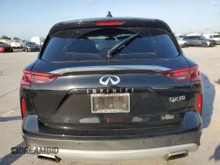 2022 Infiniti QX50 Pure with VIN 3PCAJ5AA9NF117753, listed as a Copart auction lot 56597475 with 30,680 mi miles and Salvage title. Bid and sale history available at DreamBid. Image 6.