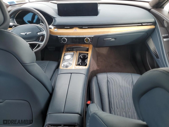 2021 Genesis G80 3.5T Prestige with VIN KMTGC4SD2MU048418, listed as a Copart auction lot 73874014 with 0 mi miles and Salvage Title. Bid and sale history available at carsss.com. Image 8.