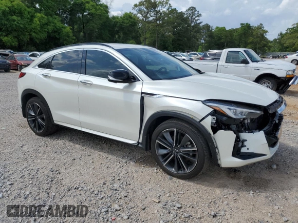 2022 Infiniti QX55 Essential with VIN 3PCAJ5K36NF112610, listed as a Copart auction lot 54300355 with 44,406 mi miles and Clean Title. Bid and sale history available at DreamBid. Image 4.