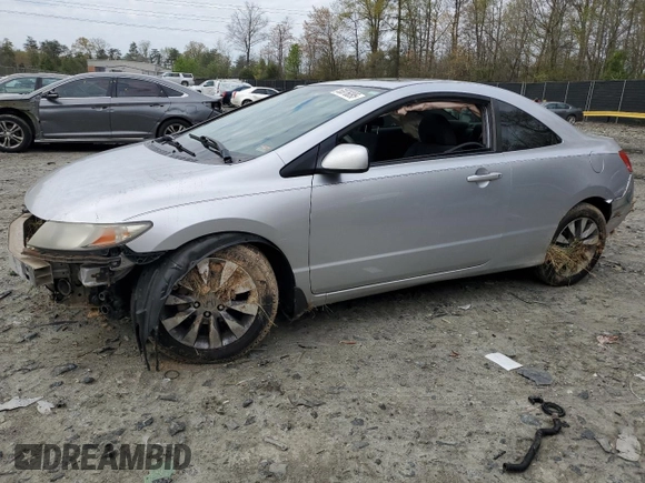 2009 Honda Civic Cpe EX with VIN 2HGFG128X9H502832, listed as a Copart auction lot 53076095 with 147,497 mi miles and Salvage Title. Bid and sale history available at carsss.com. Image 1.
