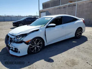 2018 Honda Civic Si with VIN 2HGFC1E54JH705569, listed as a Copart auction lot 49988875 with 76,589 mi miles and Salvage Title. Bid and sale history available at DreamBid. Image 1.