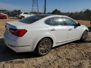 2015 Kia Cadenza Limited with VIN KNALN4D78F5172928, listed as a Copart auction lot 75952444 with 124,572 mi miles and Salvage Title. Bid and sale history available at carsss.com. Image 3.