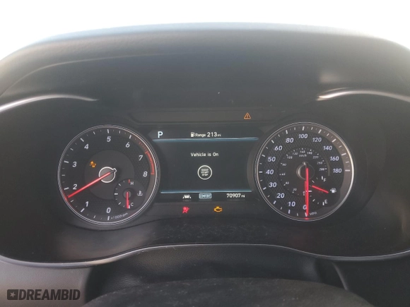 2020 Genesis G70 2.0T with VIN KMTG44LA1LU062584, listed as a Copart auction lot 81599124 with 70,907 mi miles and Salvage Title. Bid and sale history available at carsss.com. Image 9.